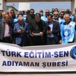 ADIYAMAN (PERRE) - Berfin GÜRBÜZ-Türk Eğitim- Sen Adıyaman şubesi Siverek ilçesinde bir lisede meydana gelen silahlı saldırının ardından bir basın açıklaması gerçekleştirdi.